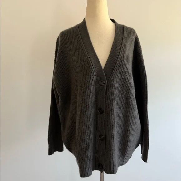 Jenni Kayne dark gray cocoon cashmere cardigan sweater size XXS - Picture 3 of 8
